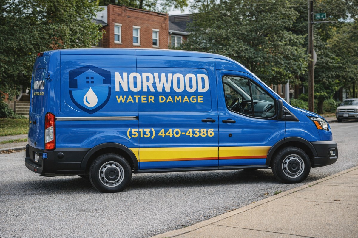 Water damage service van serving Silverton Ohio